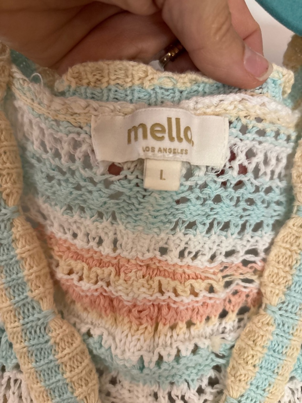 Women’s L crochet summer Cardigan boutique, beachy, costal grandma, cottagecore - Picture 7 of 16